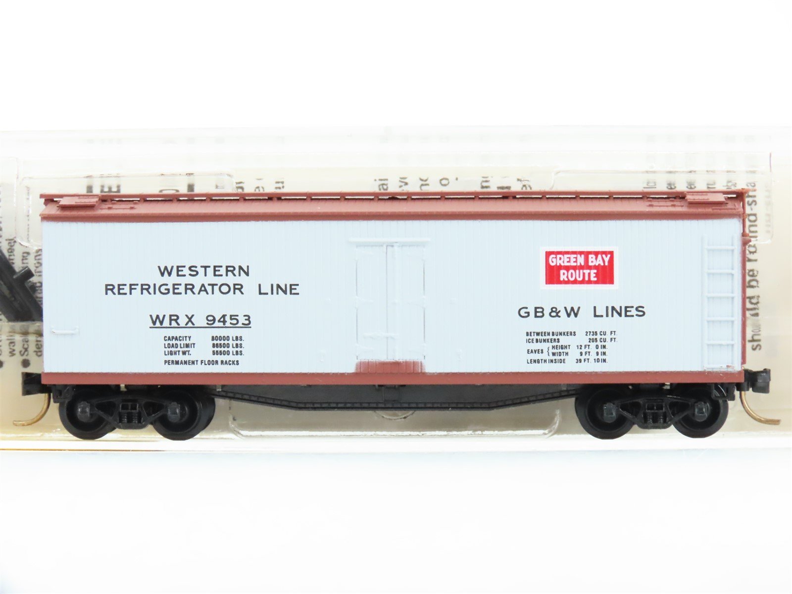 N Scale Micro-Trains MTL 49320 WRX Green Bay & Western 40' Wood Reefer #9453