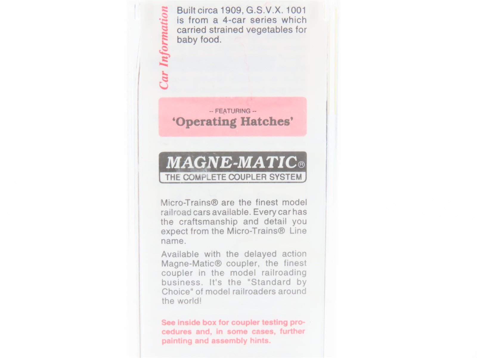 N Scale Micro-Trains MTL 49330 GSVX Gerber Products Company 40' Reefer #1001