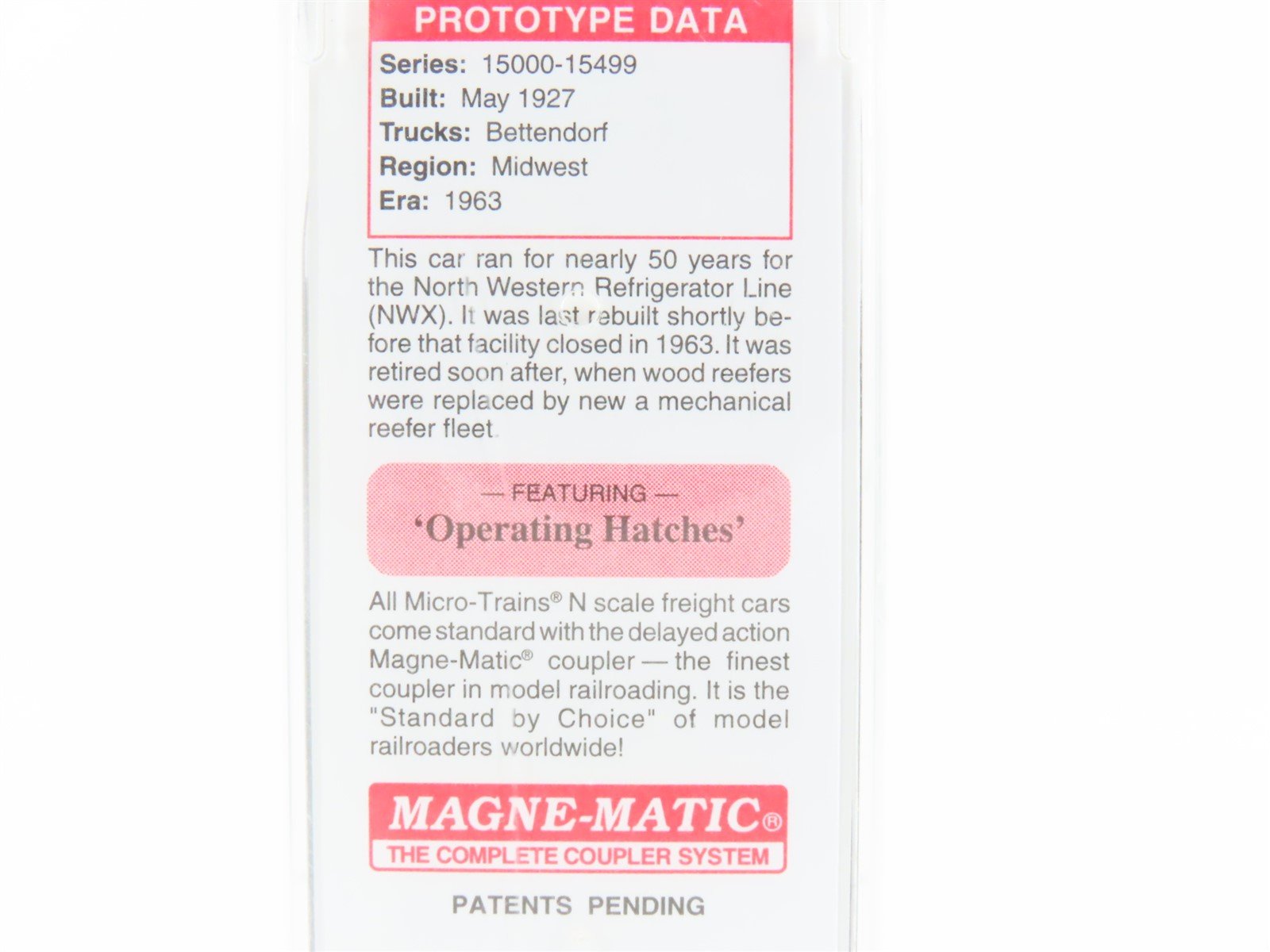 N Scale Micro-Trains MTL 04900270 NWX North Western 40' Wood Reefer #15435