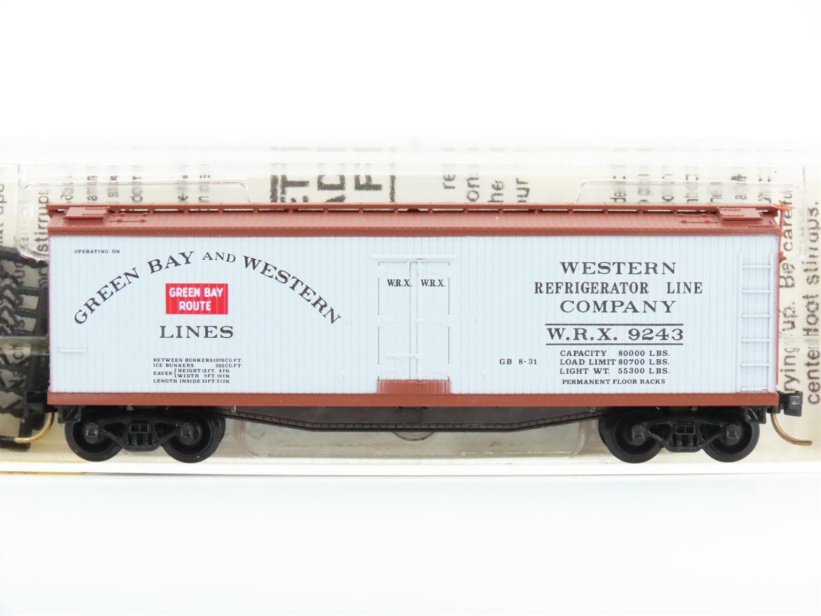 N Scale Micro-Trains MTL/Kadee 49310 WRX Green Bay Route 40' Reefer #9243