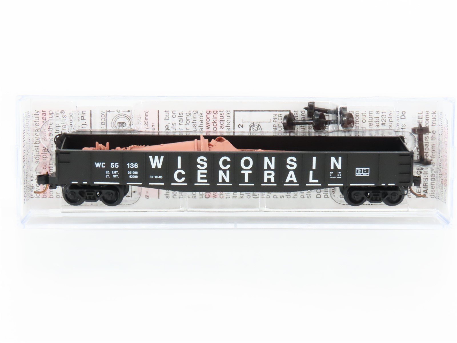 N Scale Micro-Trains MTL 04600330 WC Wisconsin Central 50' Gondola #55136