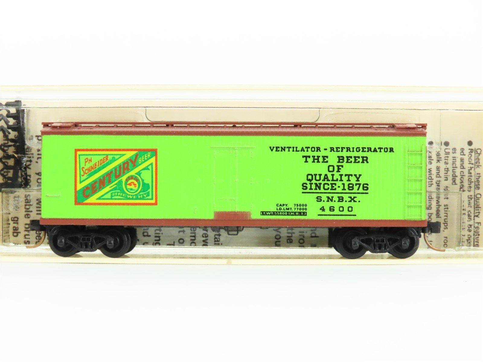 N Scale Micro-Trains MTL/Kadee 47091 SNBX Century Beer 40' Wood Reefer #4600