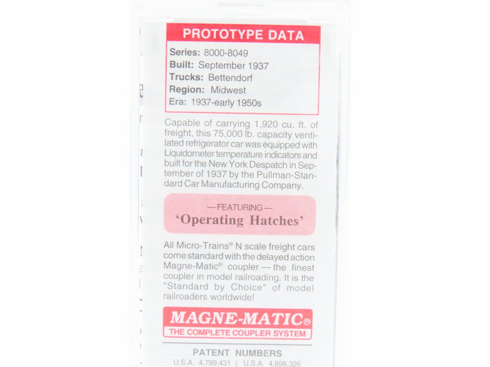 N Scale Micro-Trains MTL 04700080 NYDX New York Despatch 40' Reefer #8050