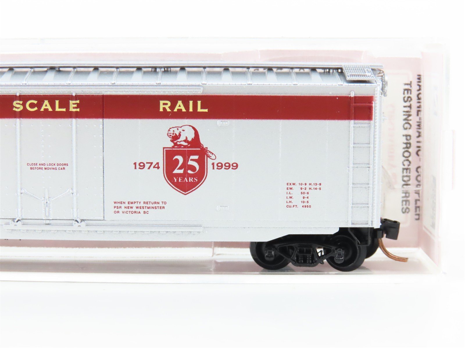 N Micro-Trains MTL PNS9 PNS Pacific Scale Rail 25th Anniversary Box Car #1999