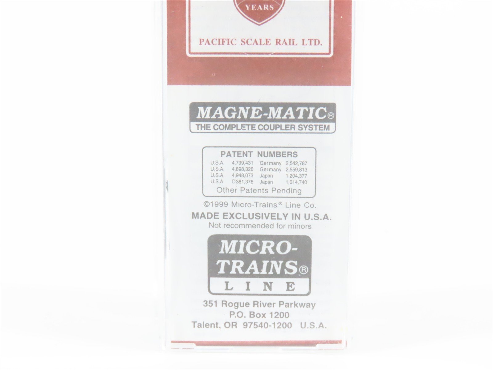 N Micro-Trains MTL PNS9 PNS Pacific Scale Rail 25th Anniversary Box Car #1999