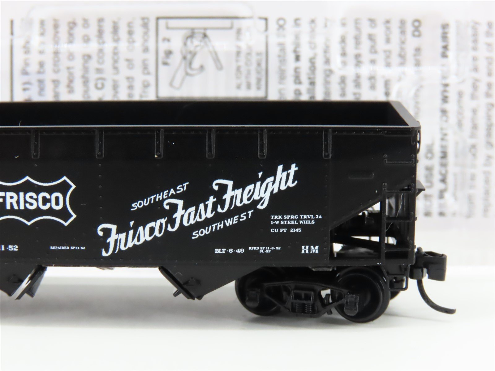 N Scale Micro-Trains MTL 05500610 SL-SF Frisco Fast Freight 2-Bay Hopper #91062