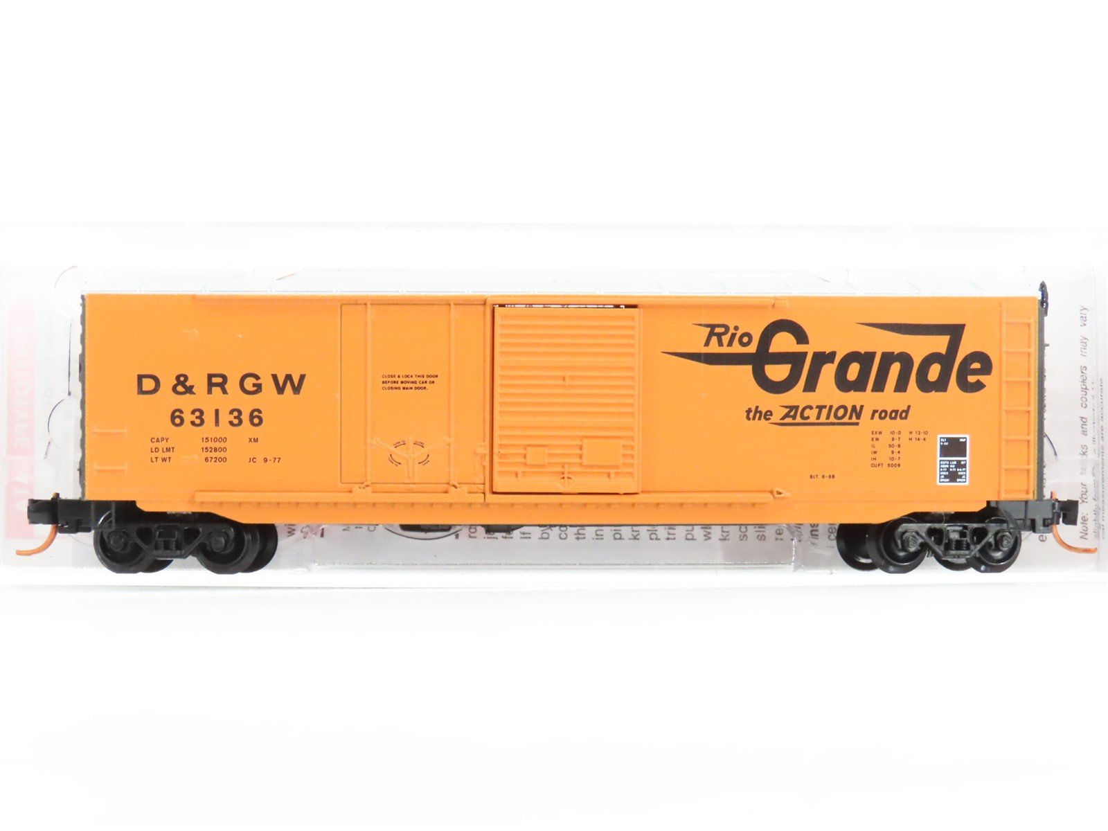 N Scale Micro-Trains MTL 07600100 DRGW Rio Grande 50' Standard Boxcar #63136