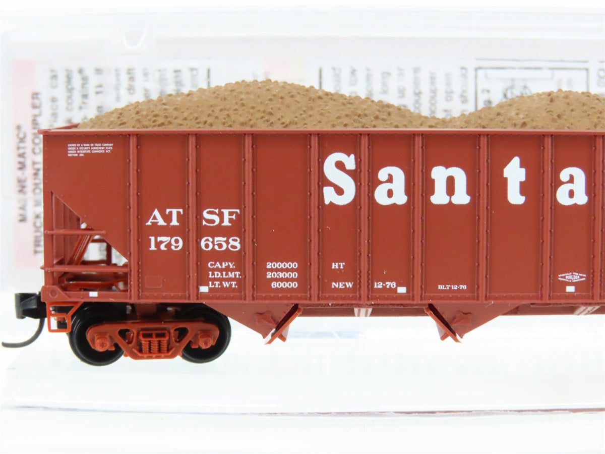 N Scale Micro-Trains MTL 10800123 ATSF Santa Fe 3-Bay Hopper #179658 w/ Load