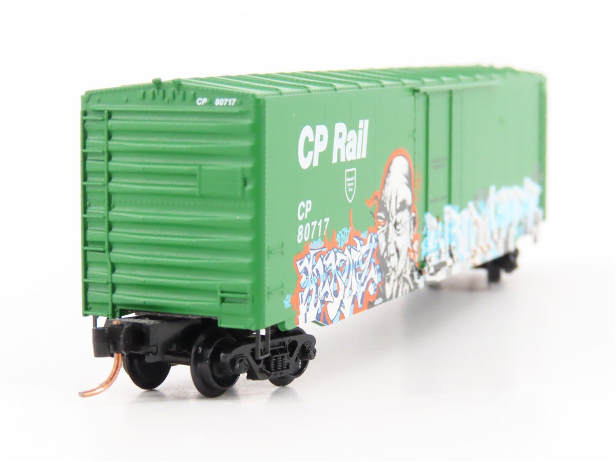 N Micro-Trains MTL GCS Car #8 CP Rail &quot;Warrior&quot; Boxcar #80717 w/ Graffiti