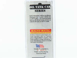 N Micro-Trains MTL 06500740 WRNX Warren Petroleum 39' Single Dome Tankcar #204