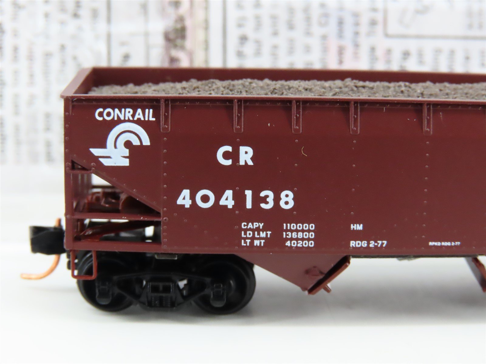 N Scale Micro-Trains MTL 05500530 CR Conrail Railroad 2-Bay Hopper #404138