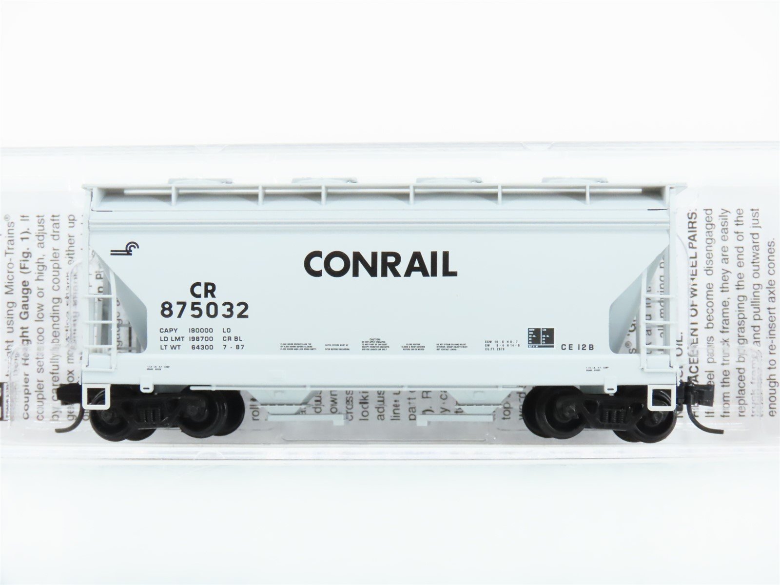 N Scale Micro-Trains MTL 09200511 CR Conrail 2-Bay Covered Hopper #875032