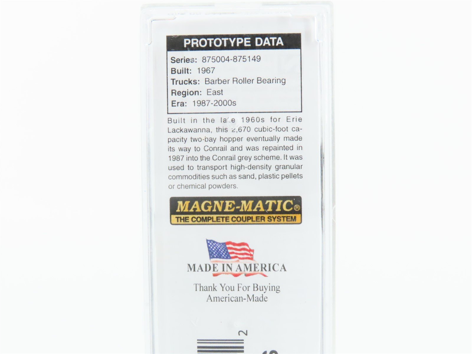 N Scale Micro-Trains MTL 09200511 CR Conrail 2-Bay Covered Hopper #875032