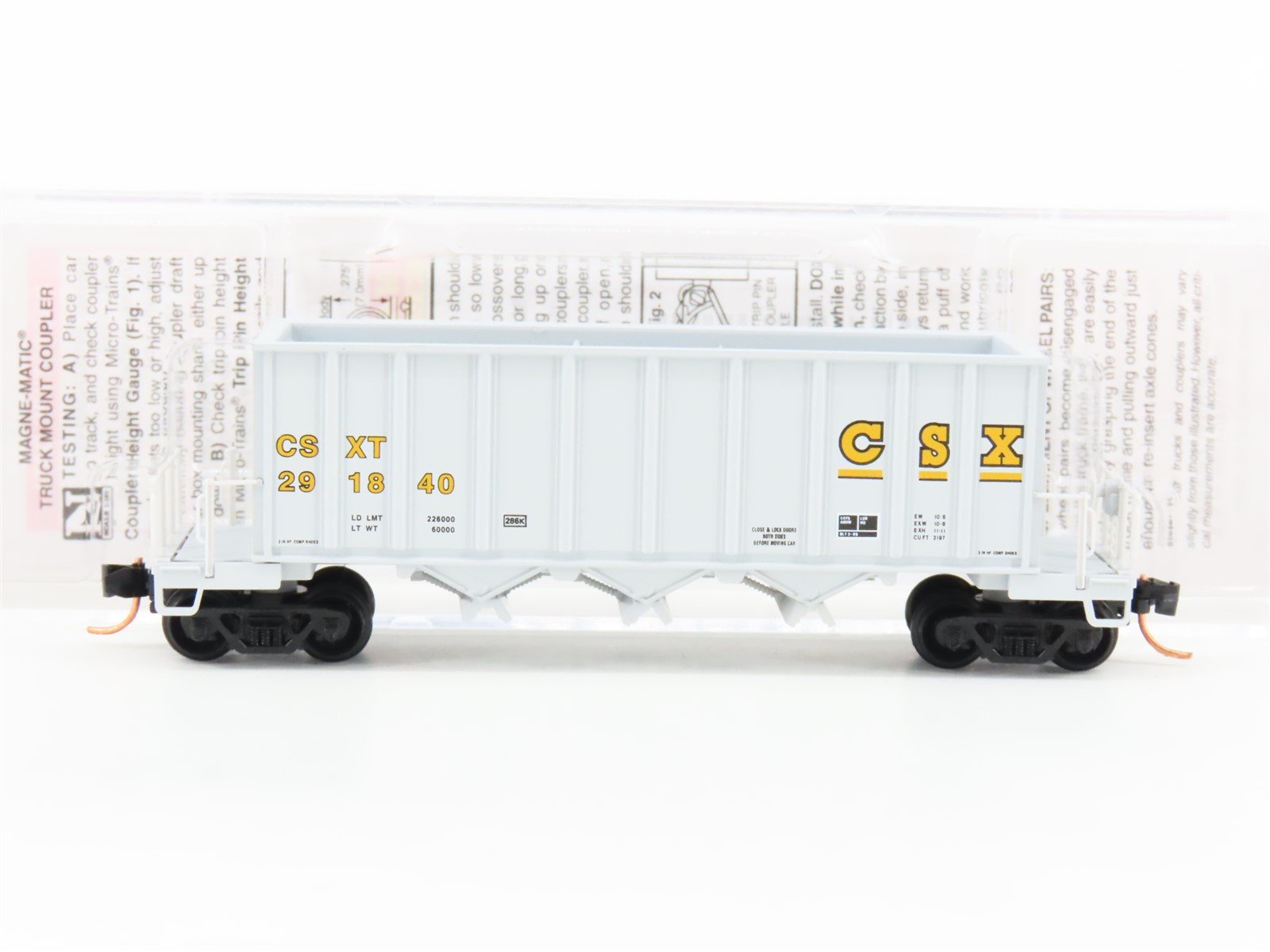 N Scale Micro-Trains MTL 12500102 CSXT 3-Bay 43' Rapid Discharge Hopper #291840