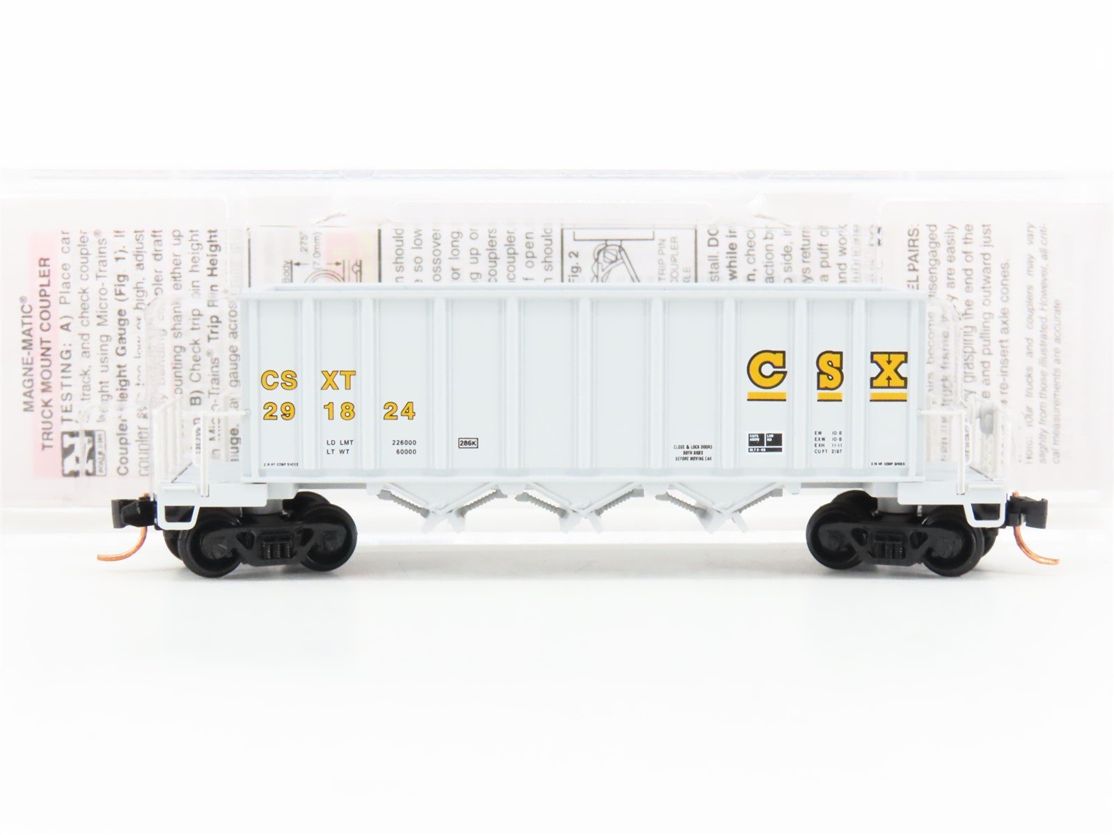 N Scale Micro-Trains MTL 12500101 CSXT 3-Bay 43' Rapid Discharge Hopper #291824