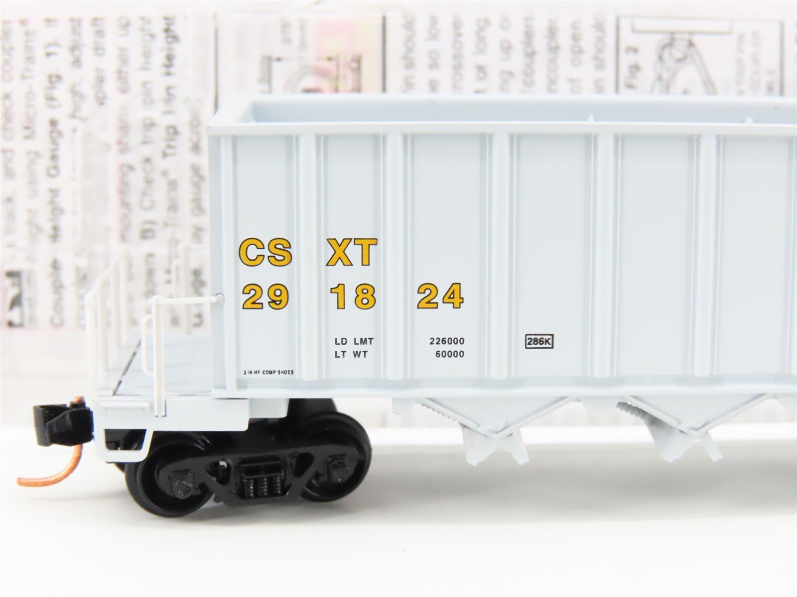 N Scale Micro-Trains MTL 12500101 CSXT 3-Bay 43' Rapid Discharge Hopper #291824