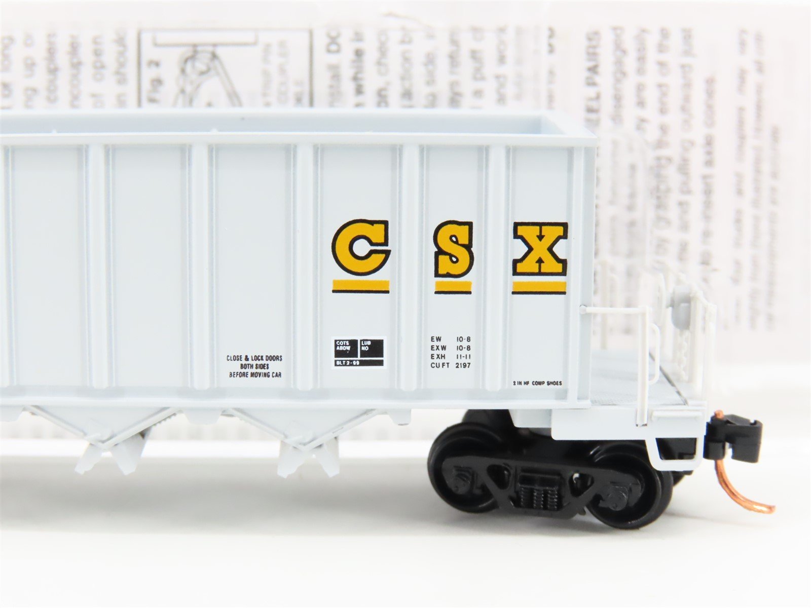 N Scale Micro-Trains MTL 12500101 CSXT 3-Bay 43' Rapid Discharge Hopper #291824