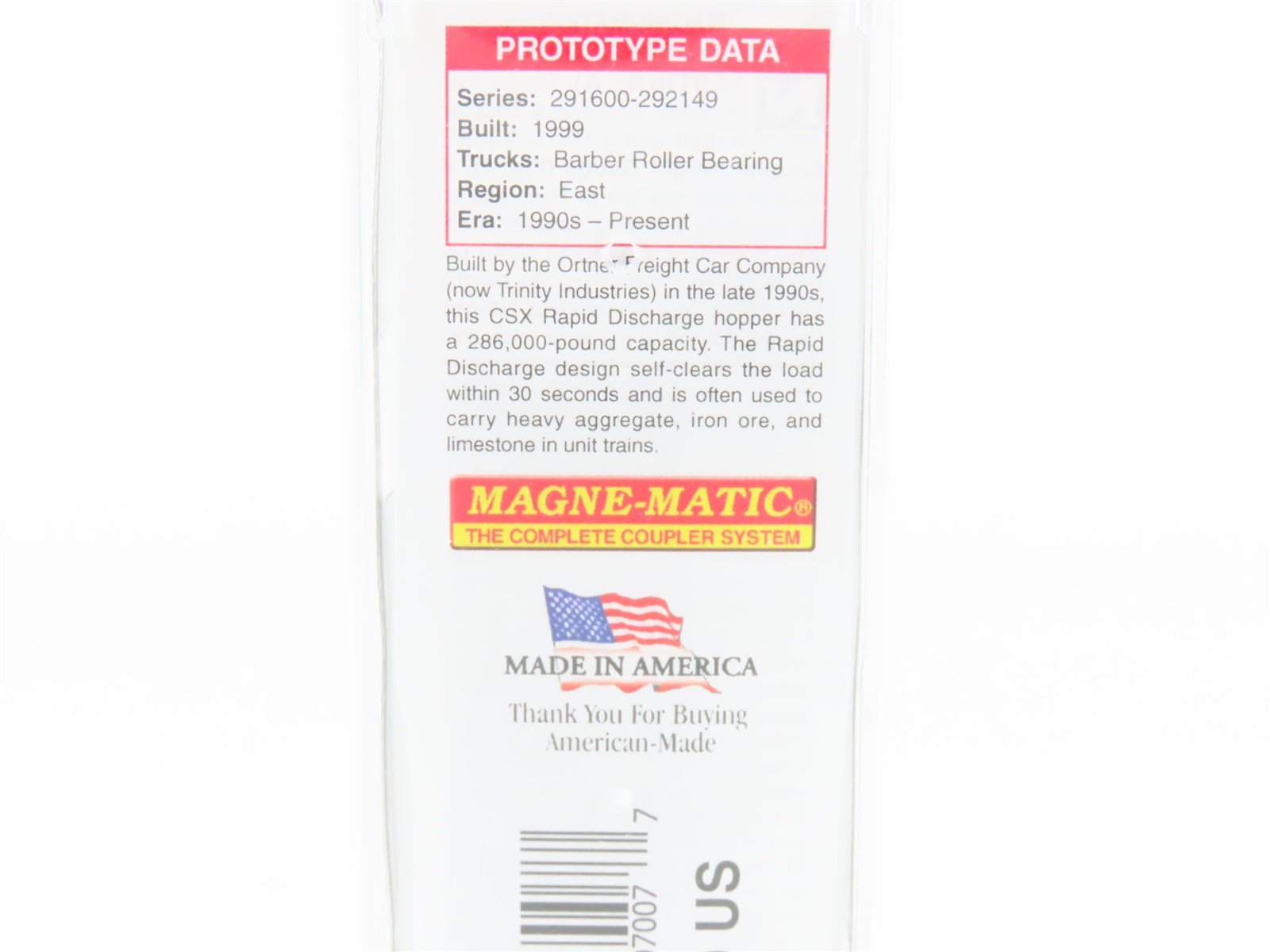 N Scale Micro-Trains MTL 12500101 CSXT 3-Bay 43' Rapid Discharge Hopper #291824