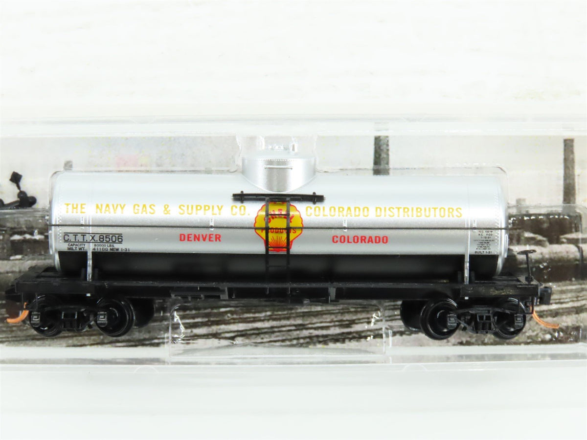 N Scale Micro-Trains MTL 06500790 CTTX Navy Gas 39&#39; Single Dome Tankcar #8506