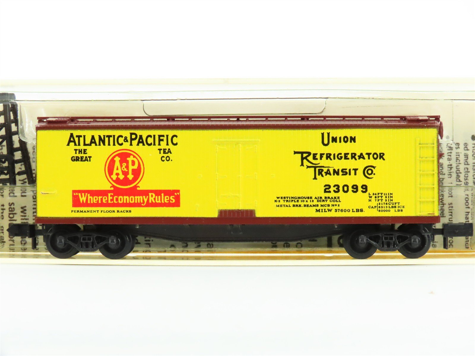N Micro-Trains MTL/Kadee 47011 URTC A&P Atlantic & Pacific 40' Reefer Car #23099