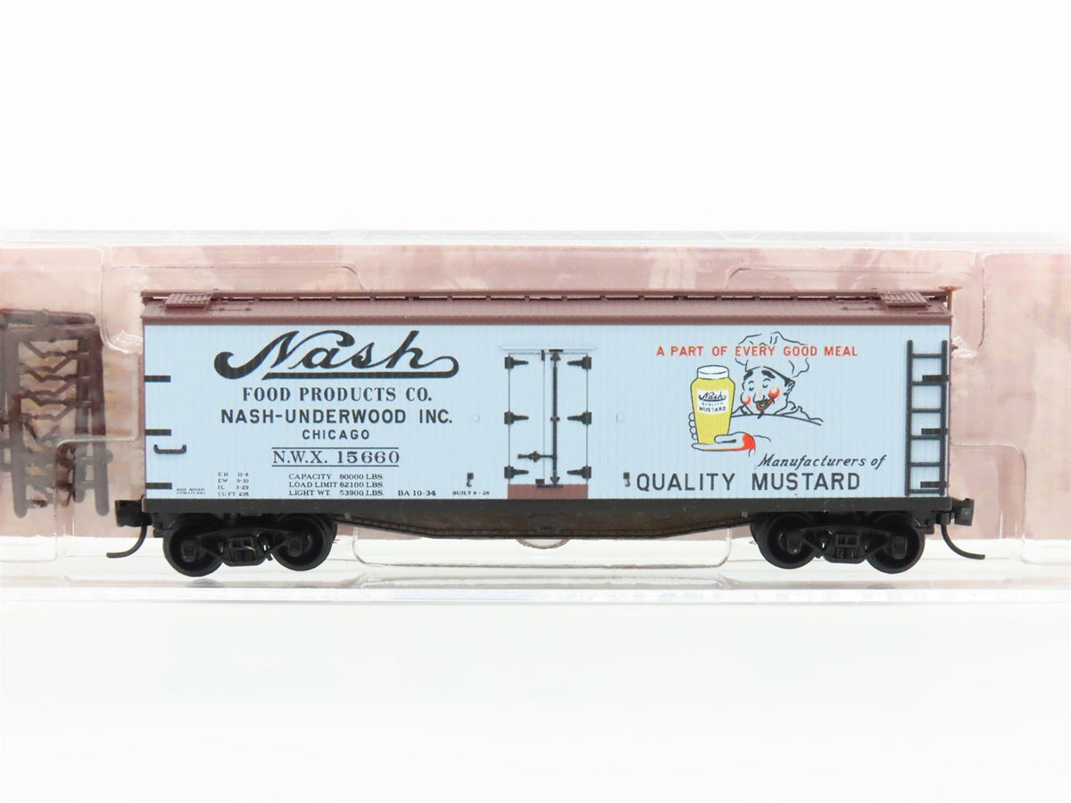 N Scale Micro-Trains MTL 04900860 NWX Nash-Underwood 40&#39; Wood Reefer #15660