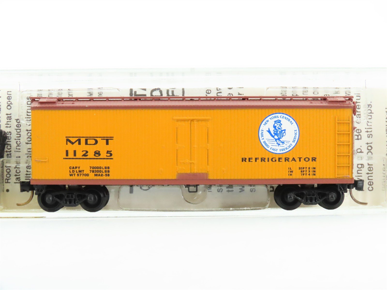 N Micro-Trains MTL/Kadee 47190 MDT NYC "Early Bird Fast" 40' Reefer Car #11285