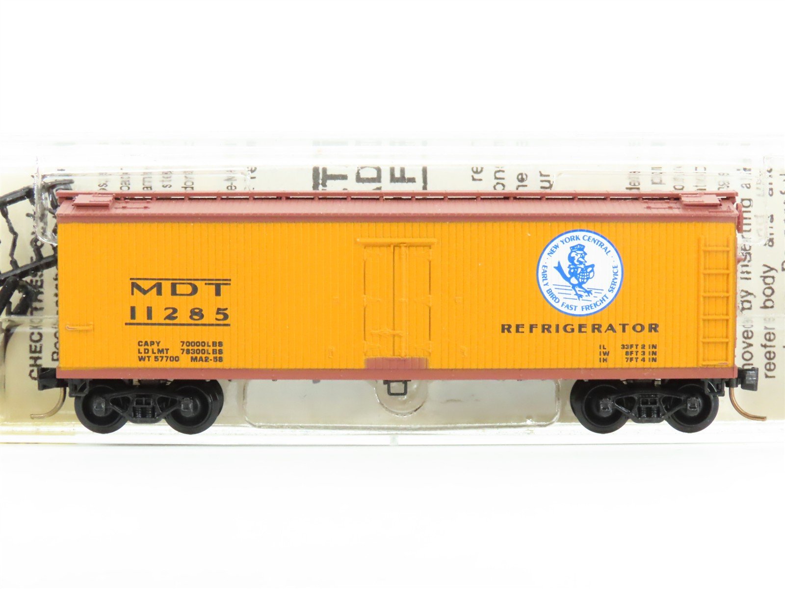 N Micro-Trains MTL/Kadee 47190 MDT NYC "Early Bird Fast" 40' Reefer Car #11285