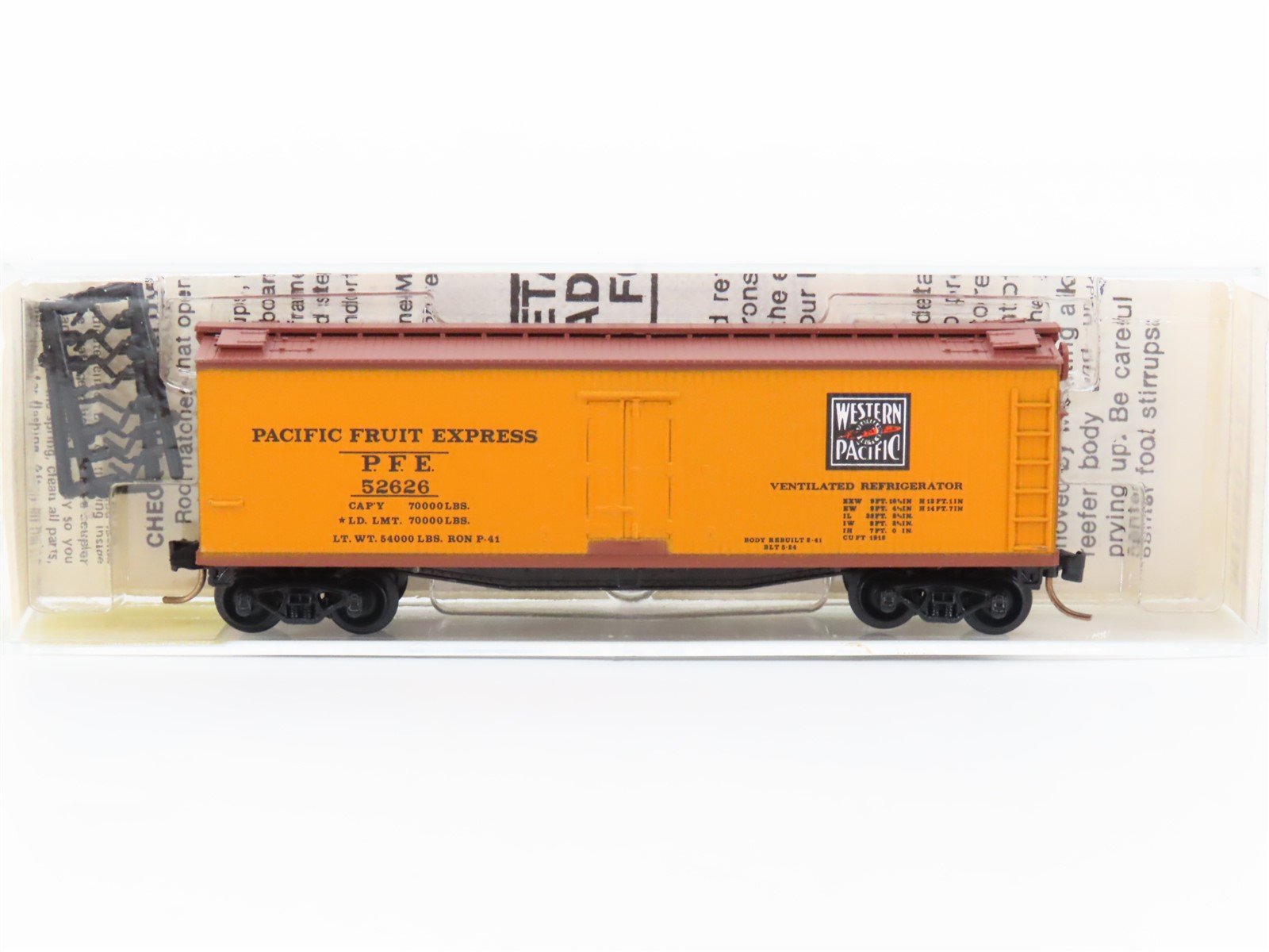 N Kadee Micro-Trains MTL 47290 PFE WP Western Pacific Feather 40' Reefer #52626