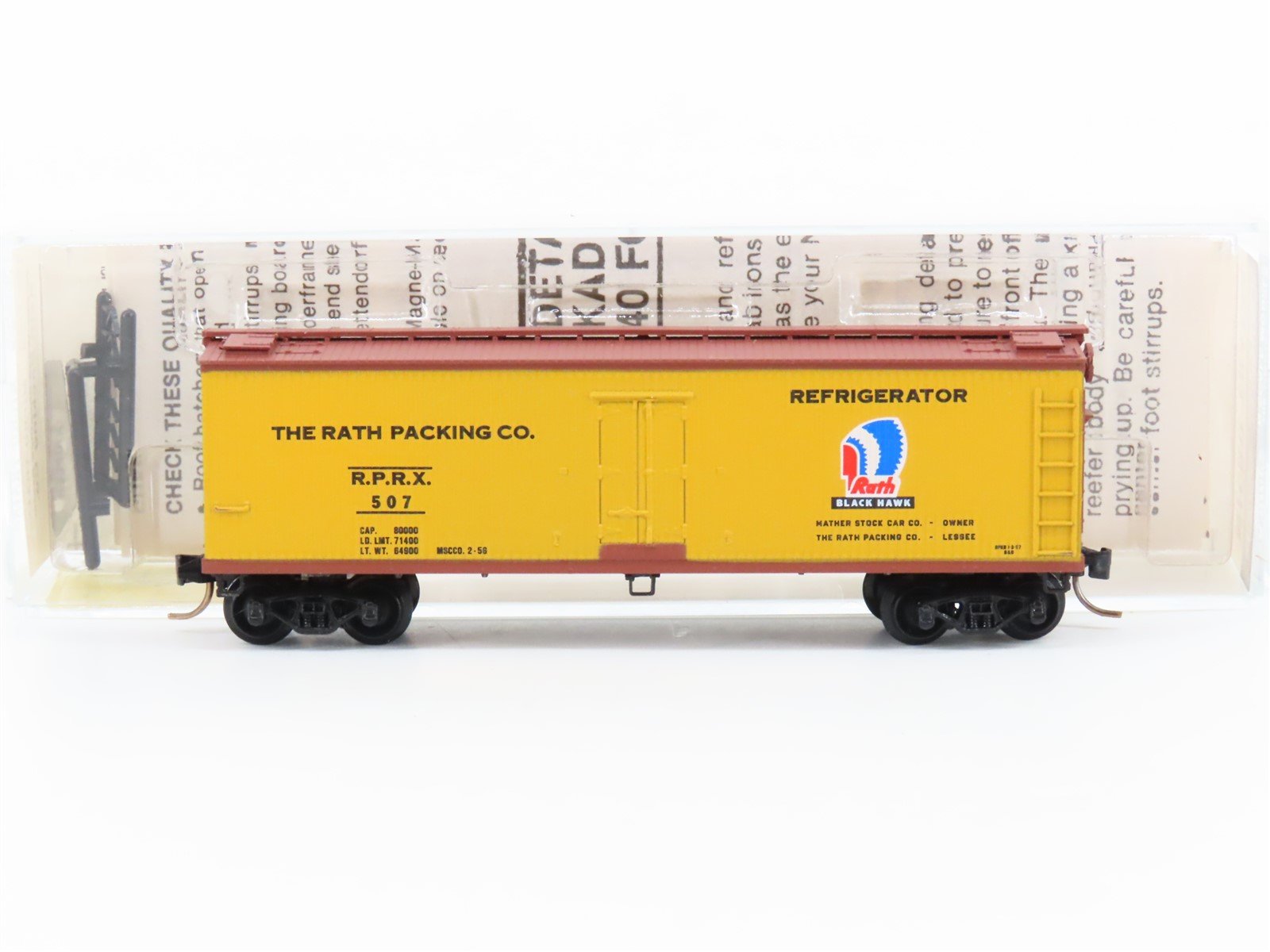 N Scale Kadee Micro-Trains MTL 47310 RPRX Rath Black Hawk 40' Wood Reefer #507