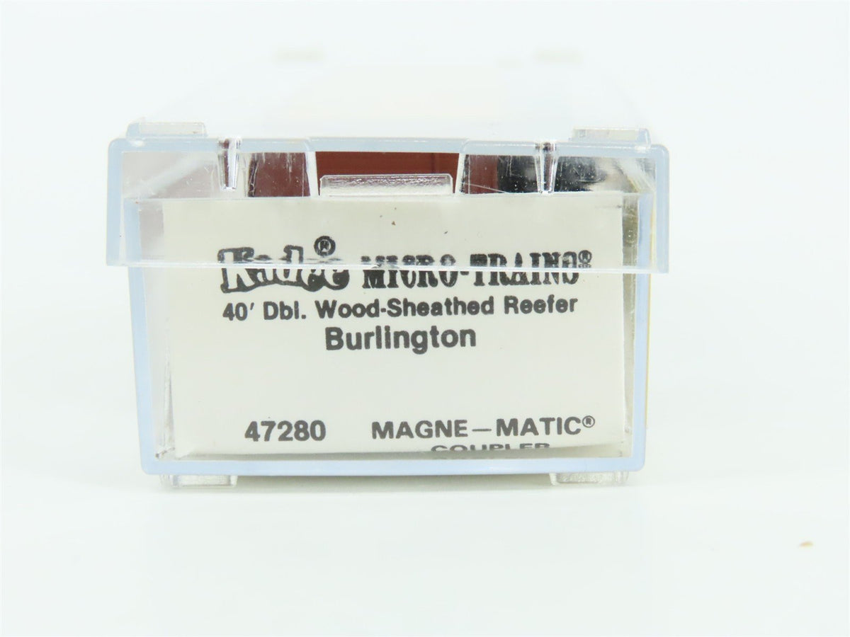 N Micro-Trains MTL/Kadee 47280 BREX Burlington Express 40&#39; Wood Reefer #74617
