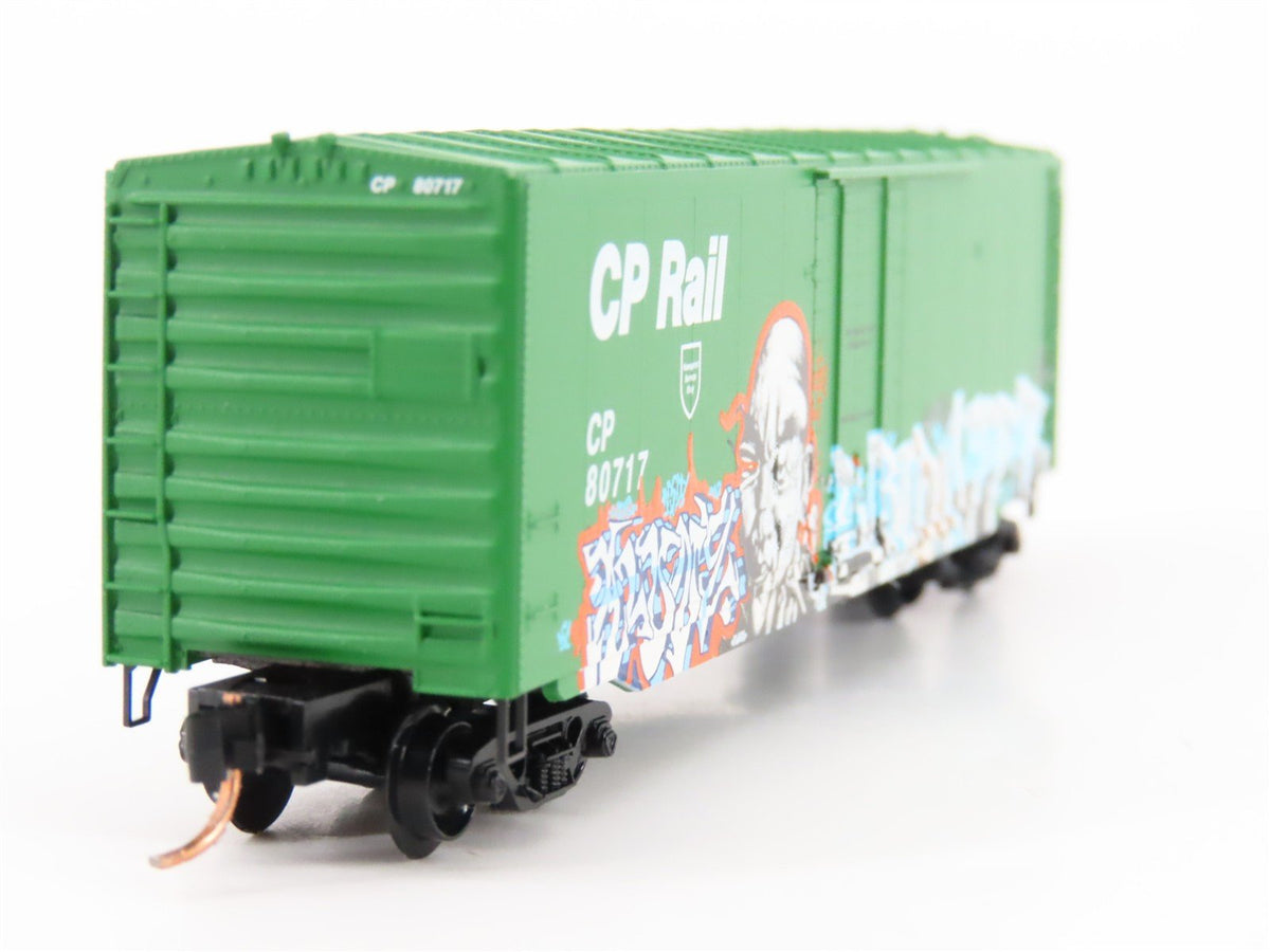 N Micro-Trains MTL GCS Car #8 CP Rail &quot;Warrior&quot; Boxcar #80717 w/ Graffiti