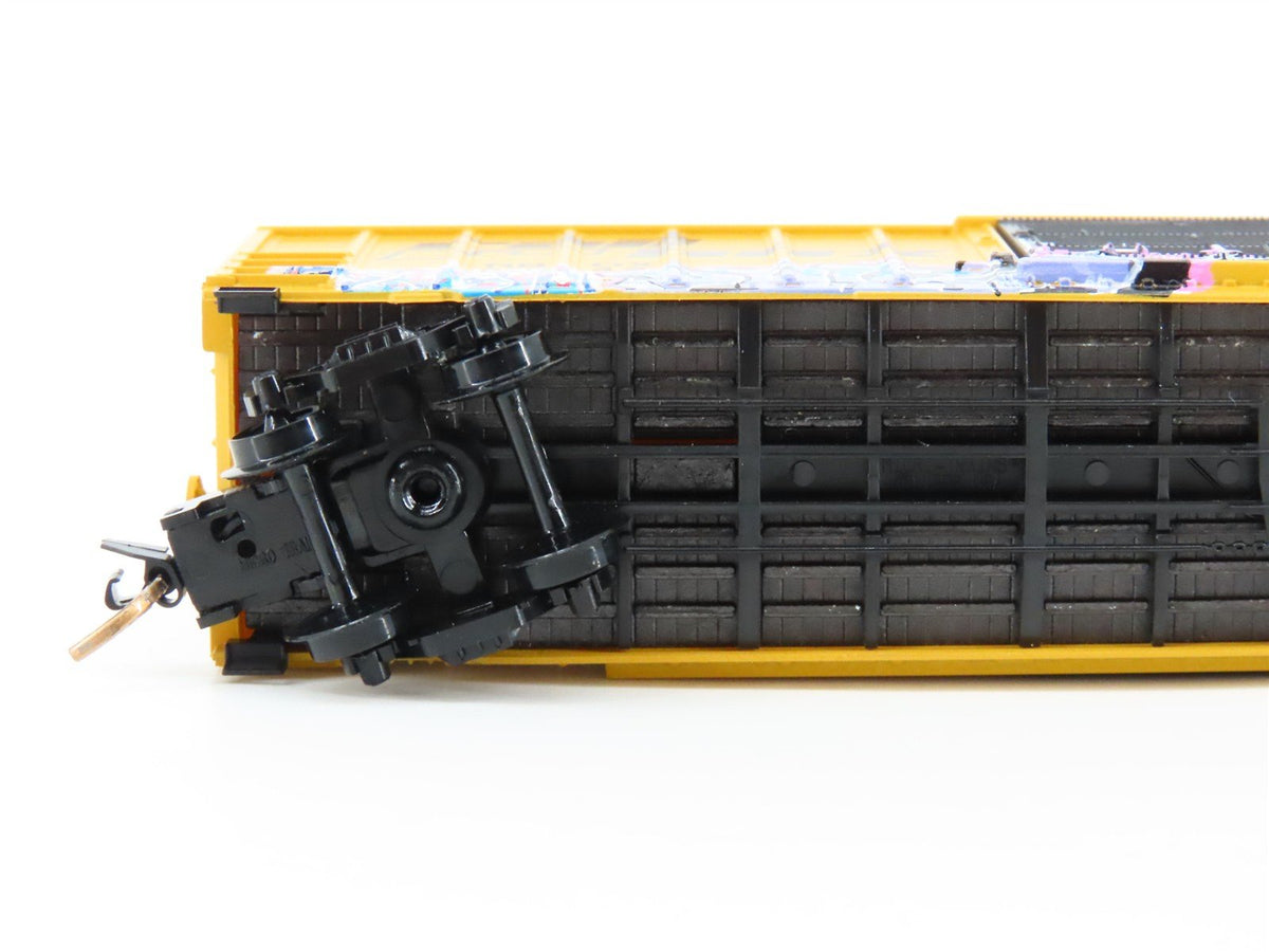 N Scale Micro-Trains MTL GCS RBOX Railbox &quot;Blue Bird&quot; Boxcar #31032 w/ Graffiti