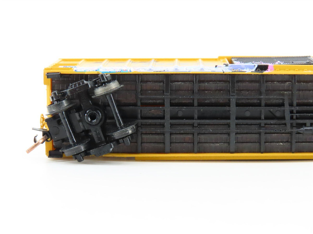 N Scale Micro-Trains MTL GCS RBOX Railbox &quot;Blue Bird&quot; Boxcar #31032 w/ Graffiti