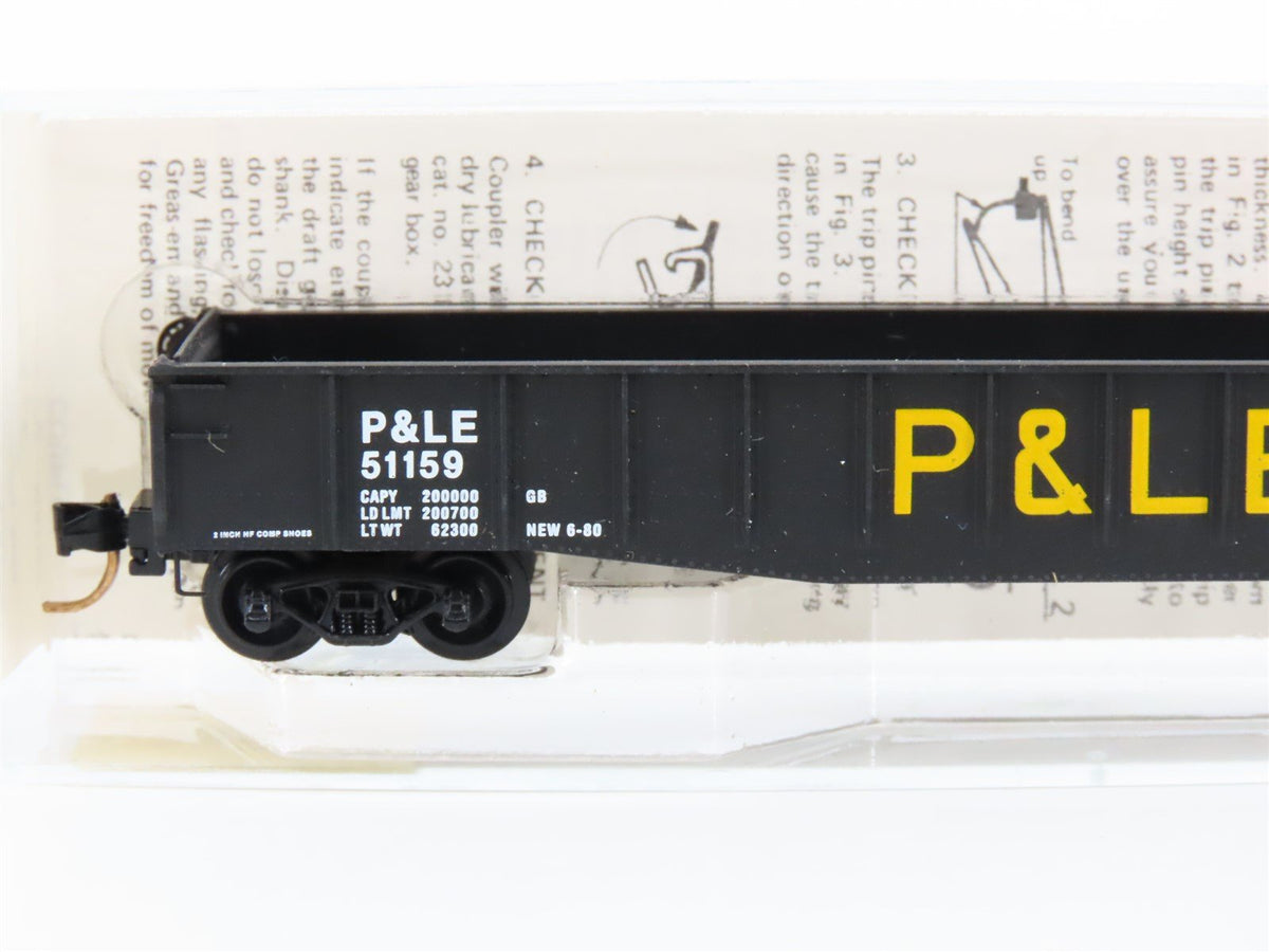 N Kadee Micro-Trains MTL 46200 P&amp;LE Pittsburgh &amp; Lake Erie 50&#39; Gondola #51159