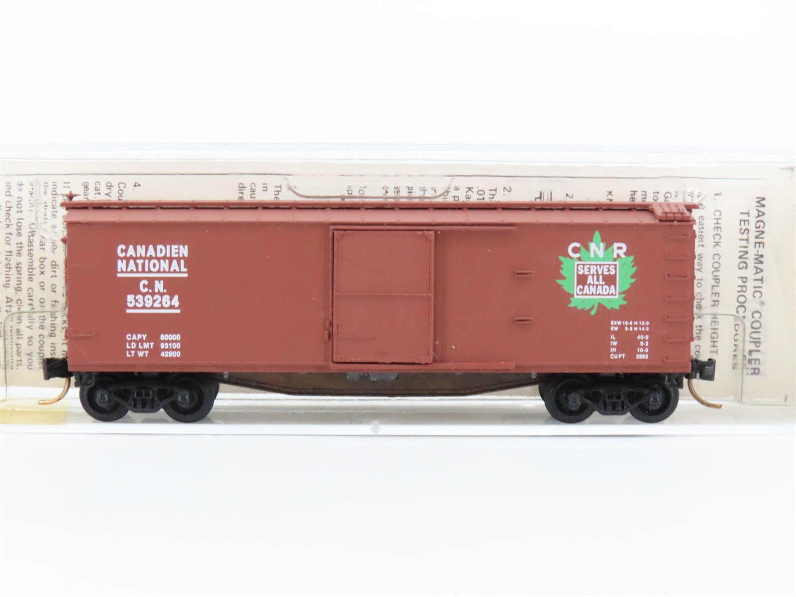 N Scale Kadee Micro-Trains MTL 39040 CN Canadian National 40' Box Car #539264