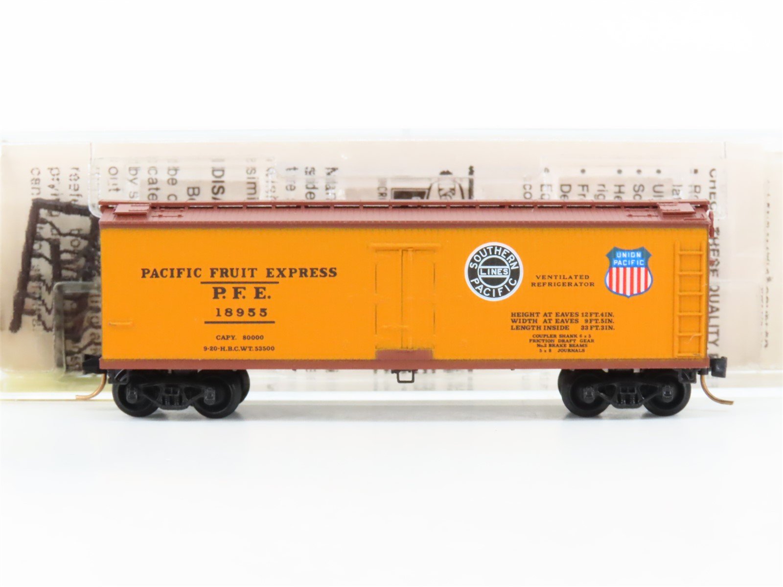 N Kadee Micro-Trains MTL 47060 SP UP PFE Pacific Fruit Express 40' Reefer #18955