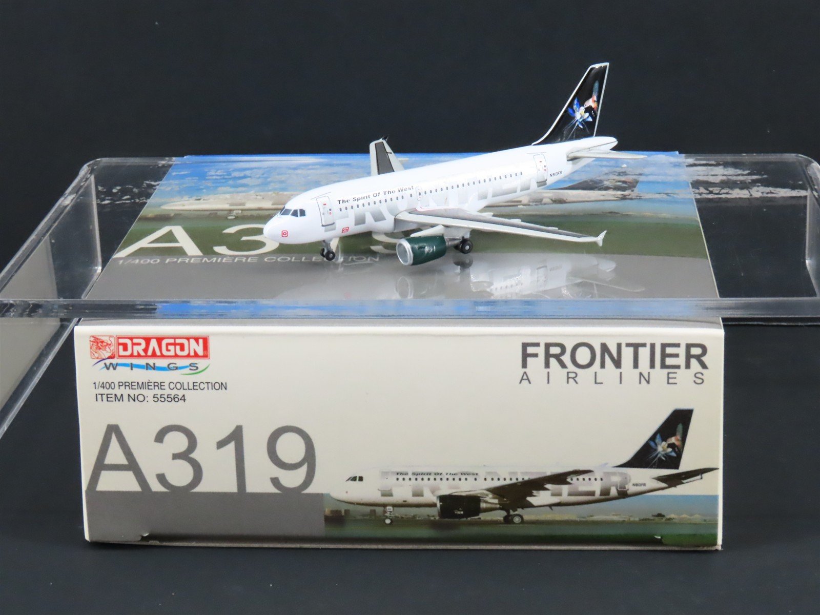 1:400 Dragon Wings 55564 Die-Cast Frontier Airlines Airbus A319 Airliner