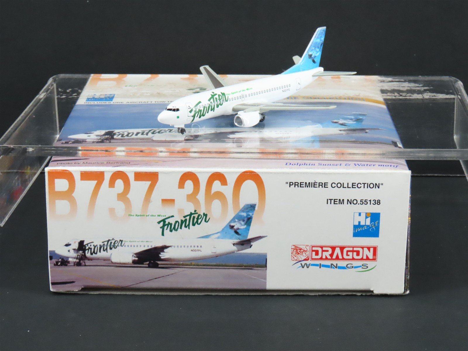 1:400 Dragon Wings Premiere 55138 Die-Cast Frontier Boeing 737-36Q Airliner