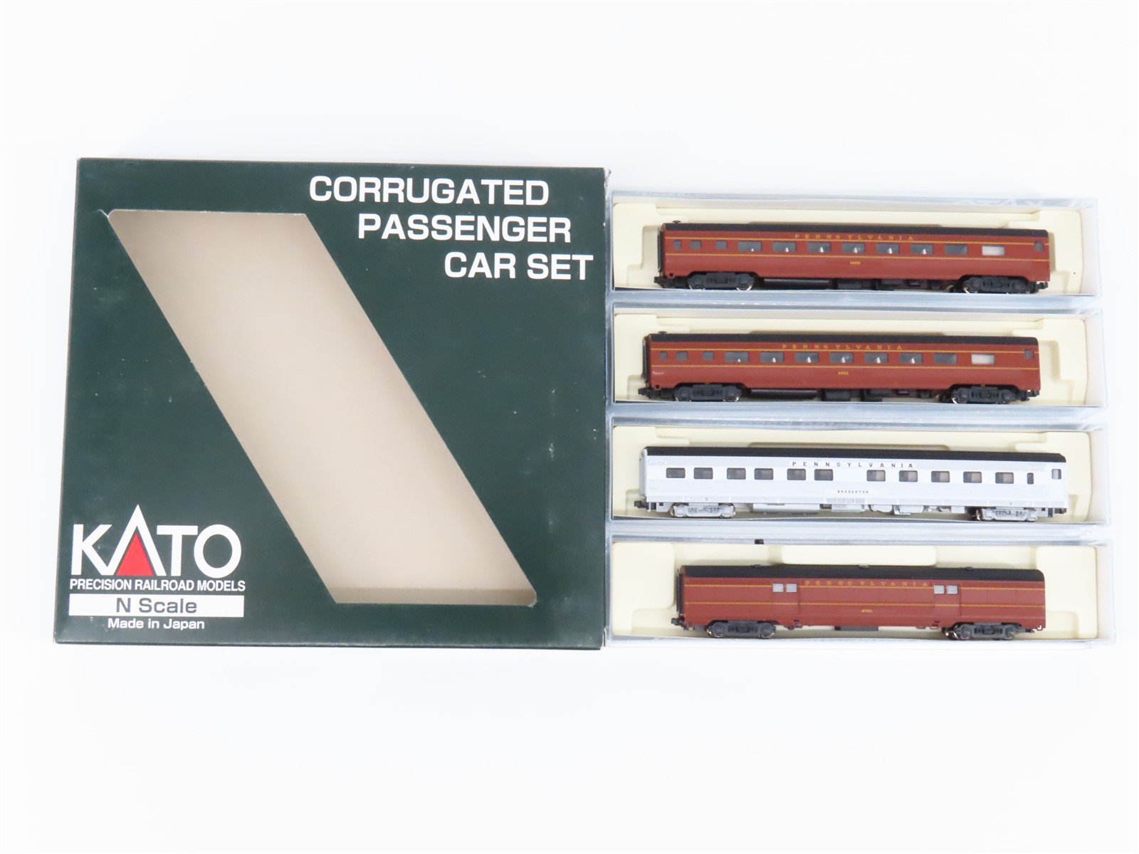 N KATO 106-1701 PRR Pennsylvania Baggage, Coaches & Sleeper Passenger Set of 4