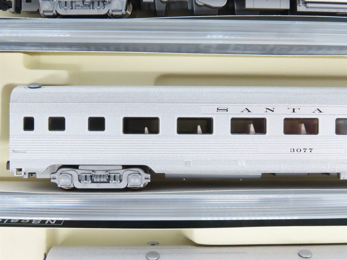 N KATO 106-1603 ATSF Santa Fe Baggage, Coach, Dome &amp; Sleeper Passenger Set B