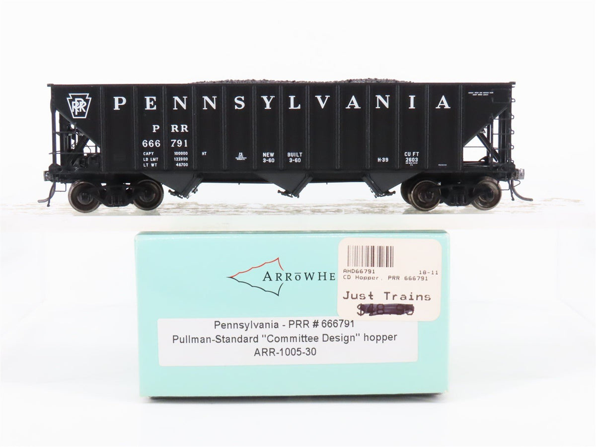 HO Scale Arrowhead ARR-1005-30 PRR Pennsylvania Railroad 3-Bay Hopper #666791