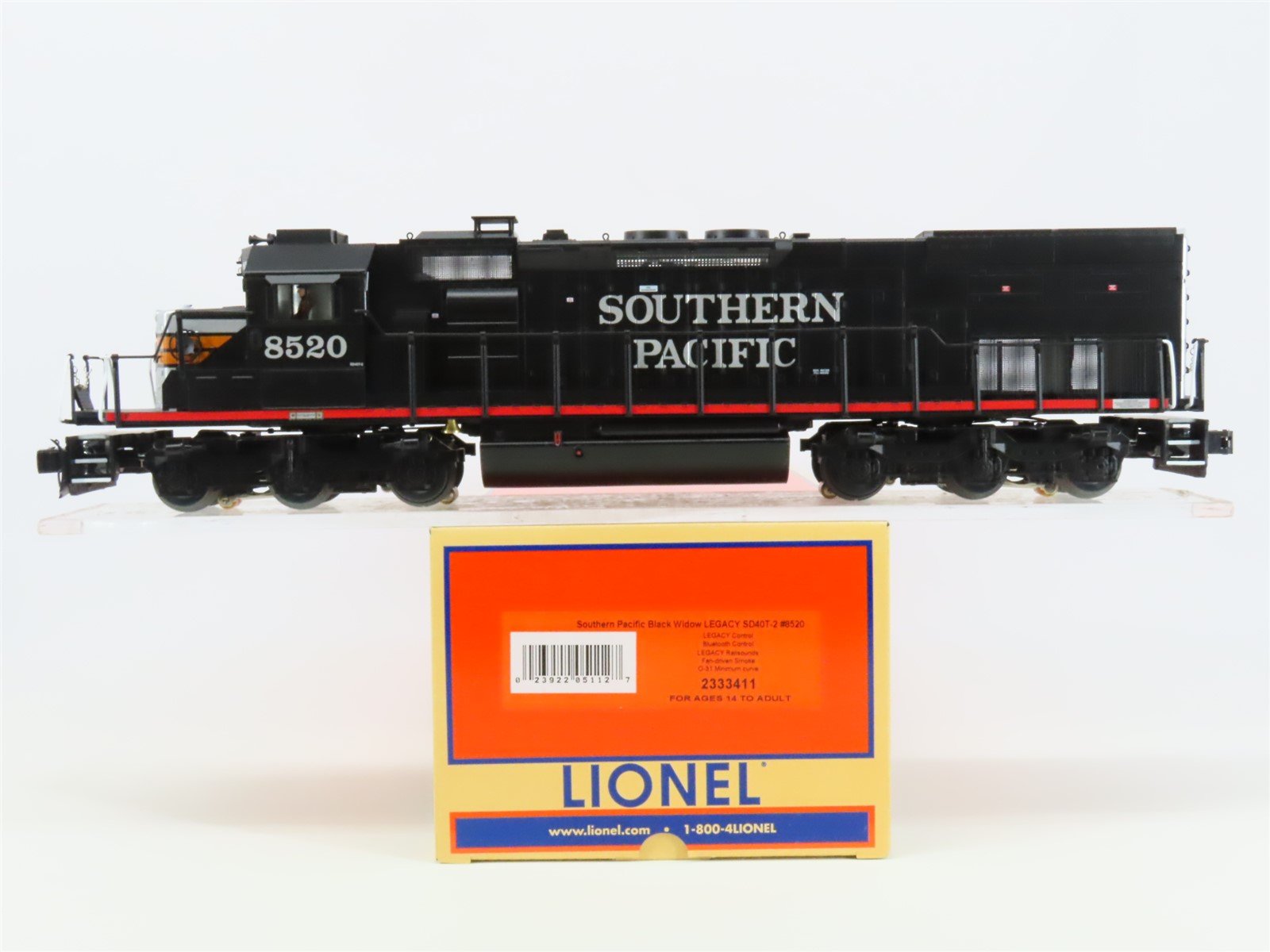 O Gauge 3-Rail Lionel 2333411 SP Black Widow SD40T-2 Diesel #8520 w/TMCC & Sound