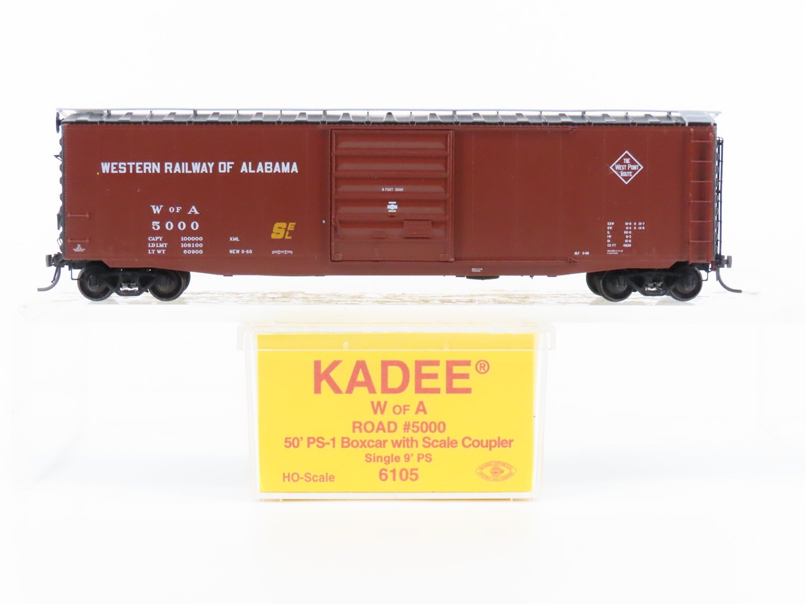 HO Scale Kadee 6105 WofA Western Railway of Alabama 50' Box Car #5000