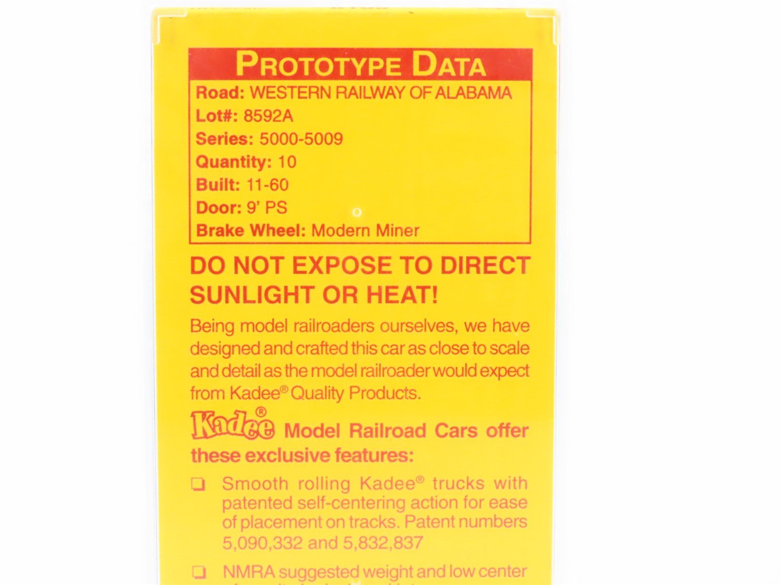 HO Scale Kadee 6105 WofA Western Railway of Alabama 50' Box Car #5000