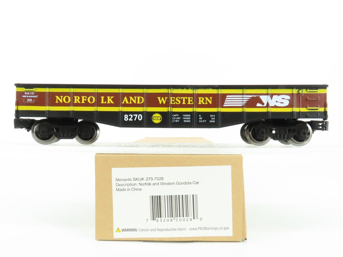 O Gauge 3-Rail Menards Gold Line 279-7028 NS N&amp;W Norfolk &amp; Western Gondola #8720