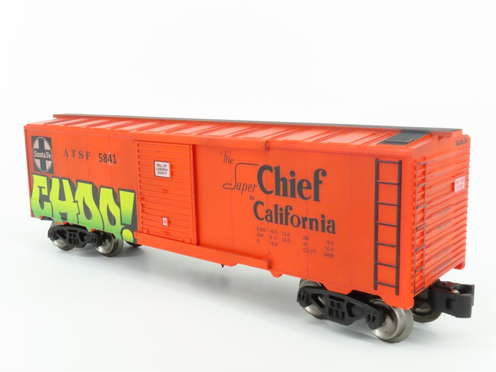 O Gauge 3-Rail Menards Gold Line 279-5776 ATSF Chief Box Car #5841 w/ Graffiti