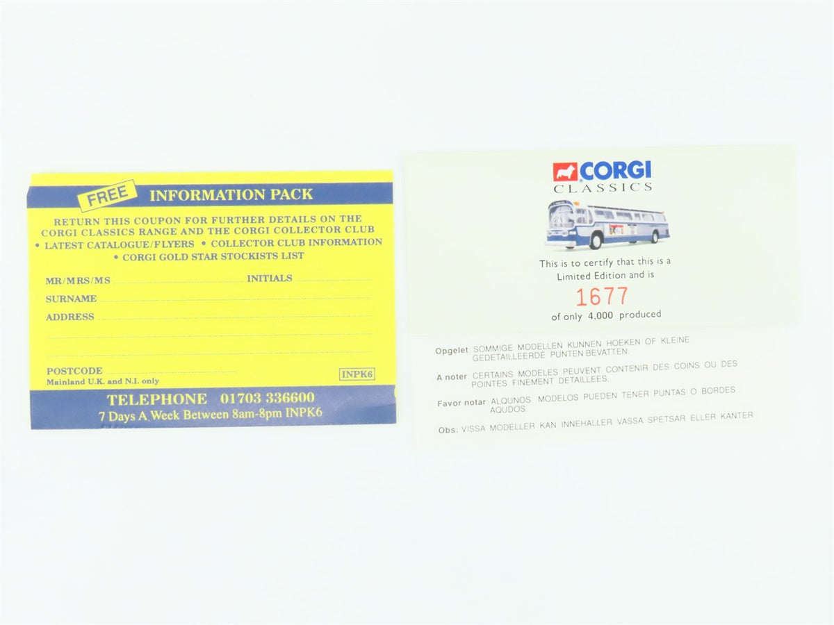 1:50 Scale Corgi 54501 Die-Cast GM 5301 San Diego Transit Fishbowl Bus