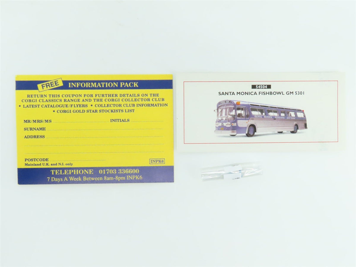 1:50 Scale Corgi 54504 Die-Cast GM 5301 Santa Monica Fishbowl Bus