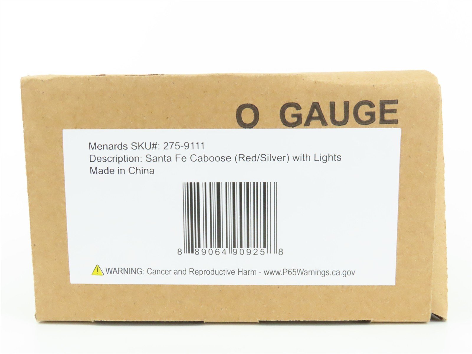 O Gauge 3-Rail Menards Gold Line 275-9111 ATSF Santa Fe Caboose #4120 w/ Lights