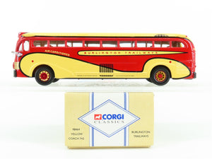 1:50 Scale Corgi 98464 Die-Cast Yellow Coach 743 Burlington Trailways Bus